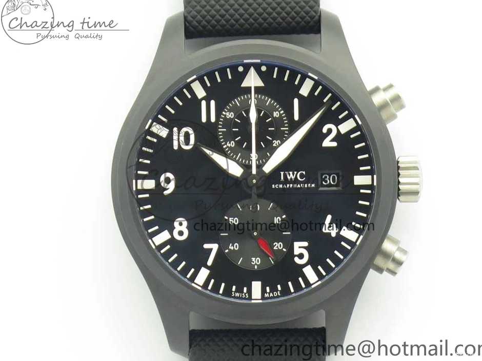 MIROTIME 1231 Modern PILOT IW389001 ZF 1:1 Best Edition Ceramic Case Black Dial on Nylon Strap A7750 (Same Function As Genuine) 7158